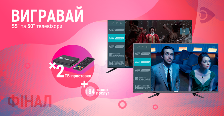 Вигравай 55" телевізор та безліч призів від сервісу Ланет.TV!